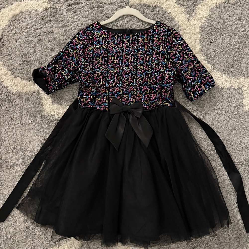 Colorful Sequin Dress with Black Tulle Skirt